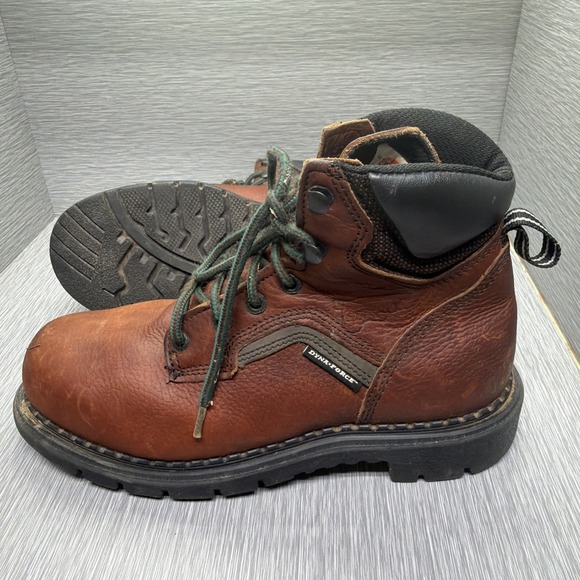 Red Wing Dynaforce Safety Toe Work Boots Brown Leather Men's 7 E2 USA